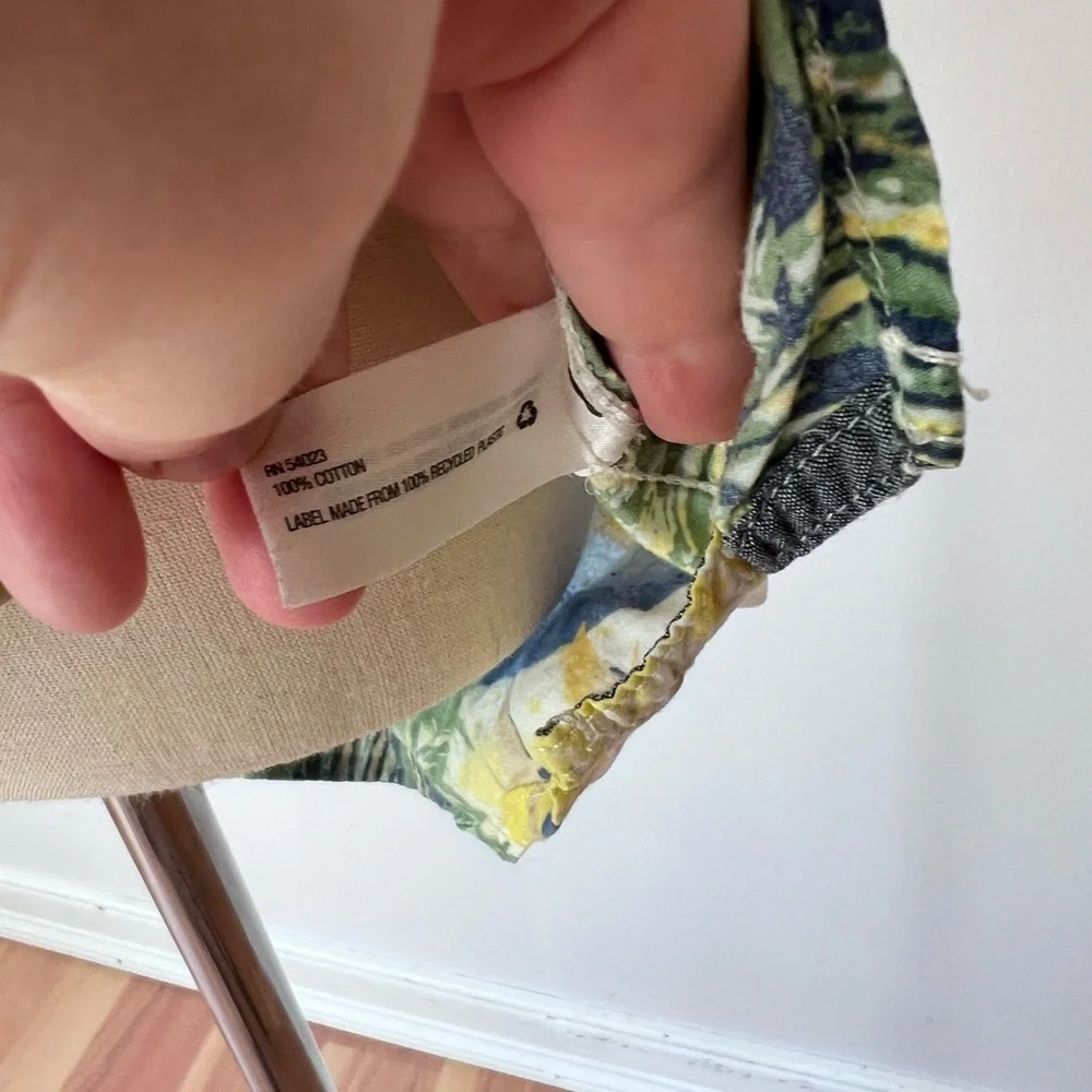 GAP Kids Blue Green Yellow Print‎ Button Down Shirt
